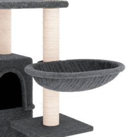 Kattetre med klorestolper i sisal mørkegrå 175 cm