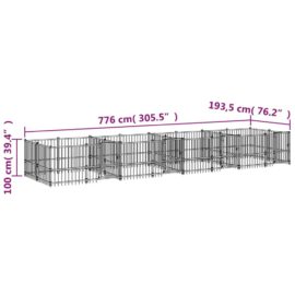 Utendørs hundegård stål 15,02 m²