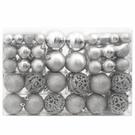 Julekulesett 111 deler sølv polystyren
