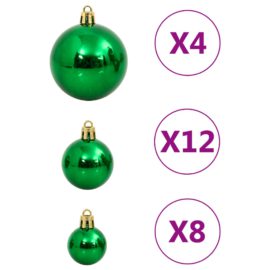Julekulesett 112 deler rød / grønn / gull polystyren