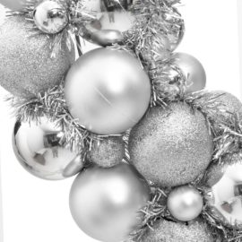 Julekrans sølv 45 cm polystyren