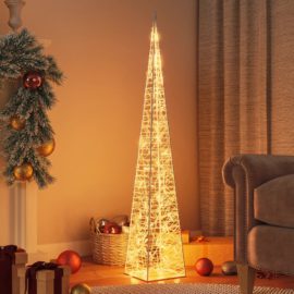 Julelyskjegle 60 lysdioder varmhvit 120 cm akryl