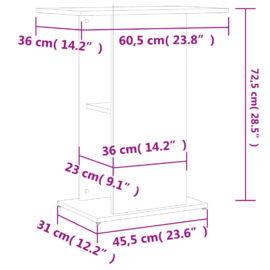 Akvariumstativ sonoma eik 60,5x36x72,5 cm konstruert tre