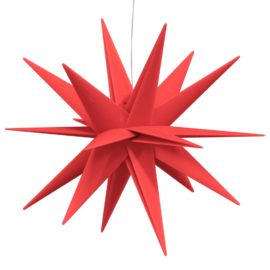 Julelys med LED 3 stk sammenleggbar rød