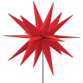 Julelys med plugger og LED 3 stk foldbar rød 35 cm