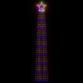 Juletrelys 320 LEDs fargerik 375 cm