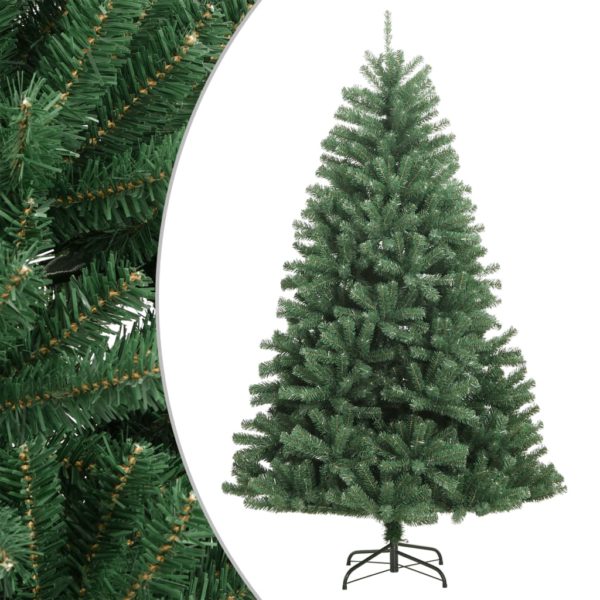 Kunstig hengslet juletre med stativ grønn 150 cm