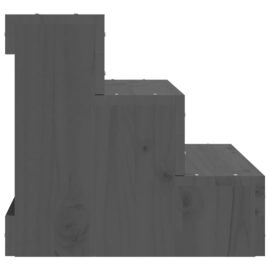 Kjæledyrstrapp grå 40×37,5×35 cm heltre furu