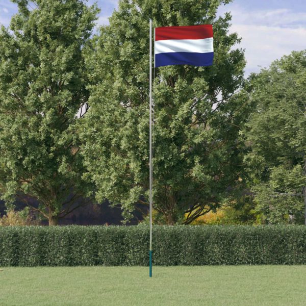Nederlandsk flagg og stang 6,23 m aluminium
