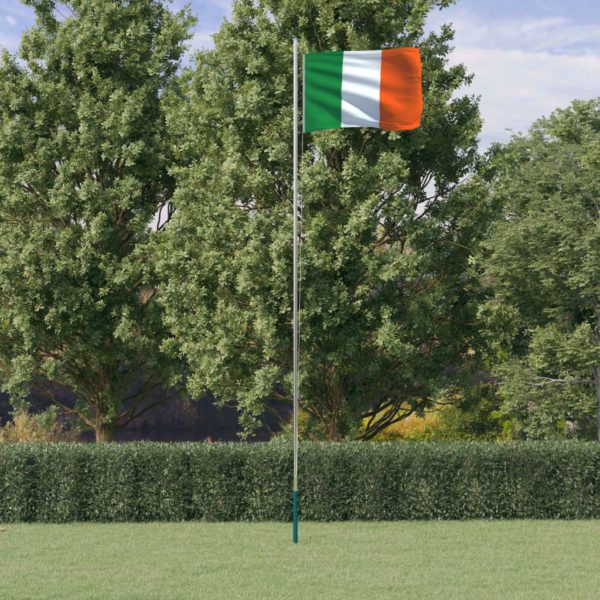 Irsk flagg og stang 6,23 m aluminium