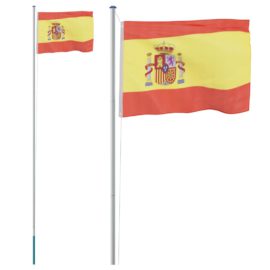 Spansk flagg og stang 6,23 m aluminium