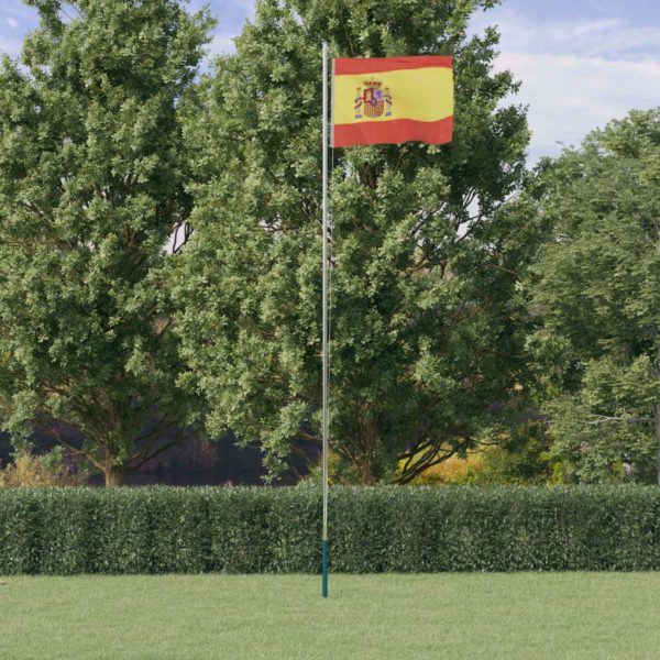 Spansk flagg og stang 6,23 m aluminium