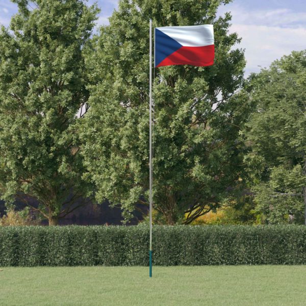 Tsjekkisk flagg og stang 6,23 m aluminium