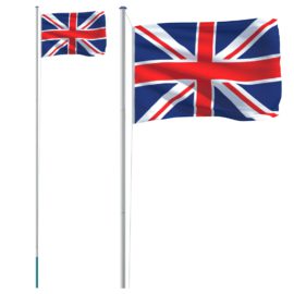 Britisk flagg og stang 6,23 m aluminium