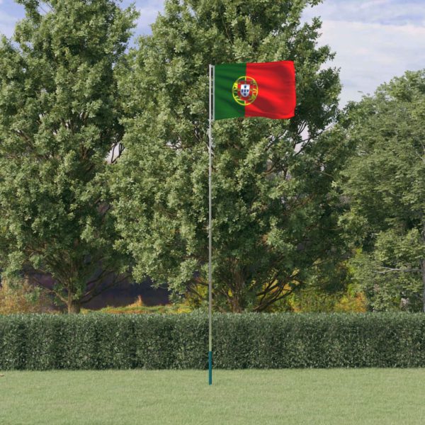 Portugisisk flagg og stang 5,55 m aluminium