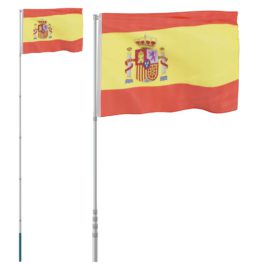 Spansk flagg og stang 5,55 m aluminium