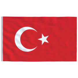 Tyrkisk flagg og stang 5,55 m aluminium