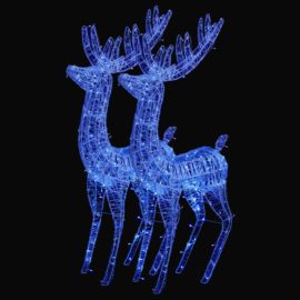 Julereinsdyr XXL akryl 250 LED 2 stk 180 cm blå