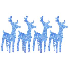 Julereinsdyr 4 stk blå 160 LED akryl