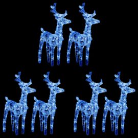 Julereinsdyr 6 stk blå 240 LED akryl