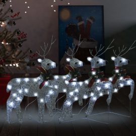 Julereinsdyr 4 stk sølv 120 LED