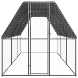 Utendørs hønsehus 2x6x2 m galvanisert stål