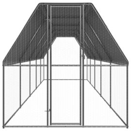 Utendørs hønsehus 2x10x2 m galvanisert stål