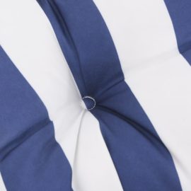Stolputer 6 stk blå og hvit stripe 40x40x7 cm stoff