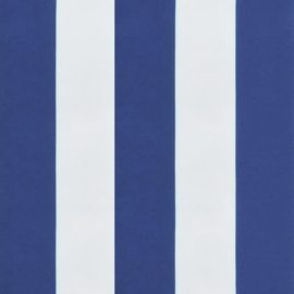 Stolputer 6 stk blå og hvit stripe 40x40x7 cm stoff