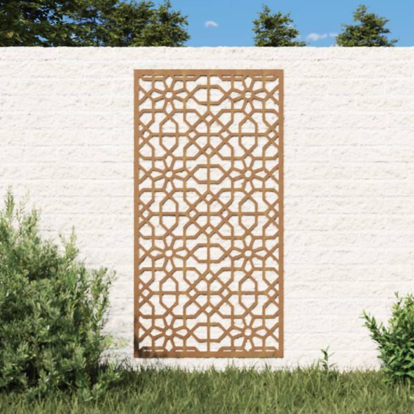 Veggdekorasjon til hage 105×55 cm cortenstål maurisk design