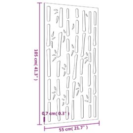Veggdekorasjon til hage 105×55 cm cortenstål bambusdesign