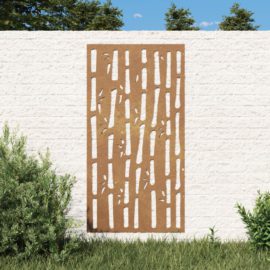 Veggdekorasjon til hage 105×55 cm cortenstål bambusdesign