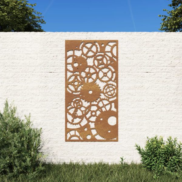 Veggdekorasjon til hage 105×55 cm cortenstål girdesign