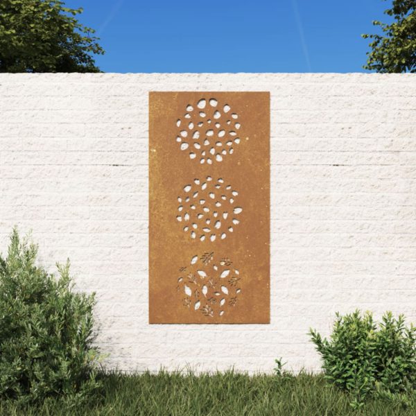 Veggdekorasjon til hage 105×55 cm cortenstål bladdesign