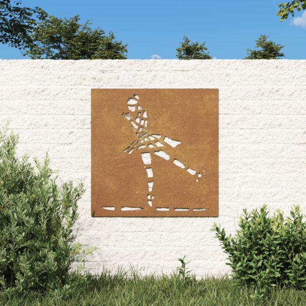 Veggdekorasjon til hage 55×55 cm cortenstål ballerinadesign