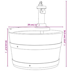 Vannfontene med pumpe 28x28x34,5 cm heltre gran