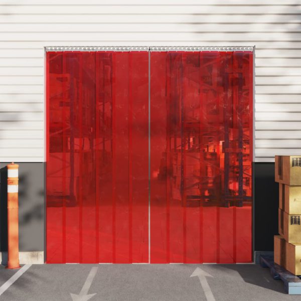 Dørgardin rød 200 mmx1,6 mm 10 m PVC