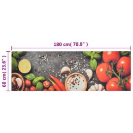 Kjøkkenteppe vaskbar grønnsaker 60×180 cm fløyel