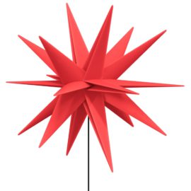 Julelys med plugger og LED 3 stk foldbar rød 57 cm