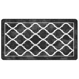 Teppe vaskbart svart og hvit 80×150 cm sklisikkert
