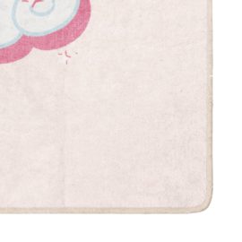 Barneteppe rosa 160×230 cm enhjørning vaskbart sklisikkert