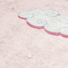 Barneteppe rosa 160×230 cm enhjørning vaskbart sklisikkert