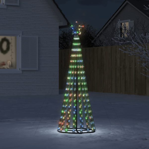 Juletre lyskjegle 275 LED fargerik 180 cm