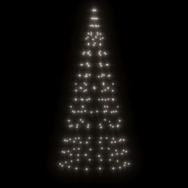 Juletrelys på flaggstang 200 LED kaldhvit 180 cm