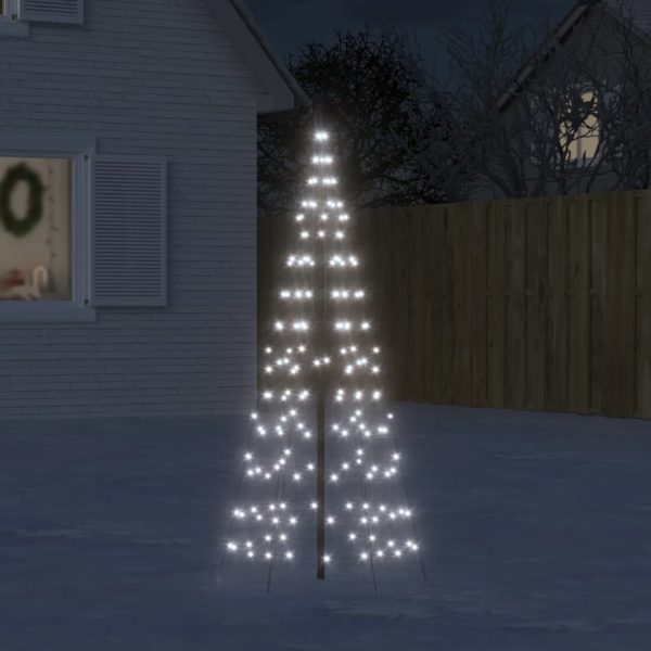 Juletrelys på flaggstang 200 LED kaldhvit 180 cm
