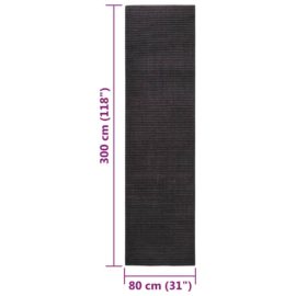 Sisalteppe for klorestolpe svart 80×300 cm