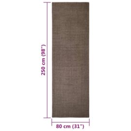 Sisalteppe for klorestolpe brun 80×250 cm