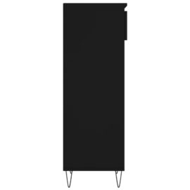 Skoskap svart 40x36x105 cm konstruert tre