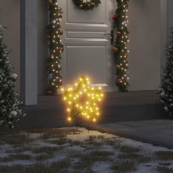 Julelysdekorasjon med pigger 3 stjerner 50 LED 29 cm