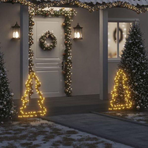 Julelysdekorasjon med jordplugger tre 115 LEDs 90 cm